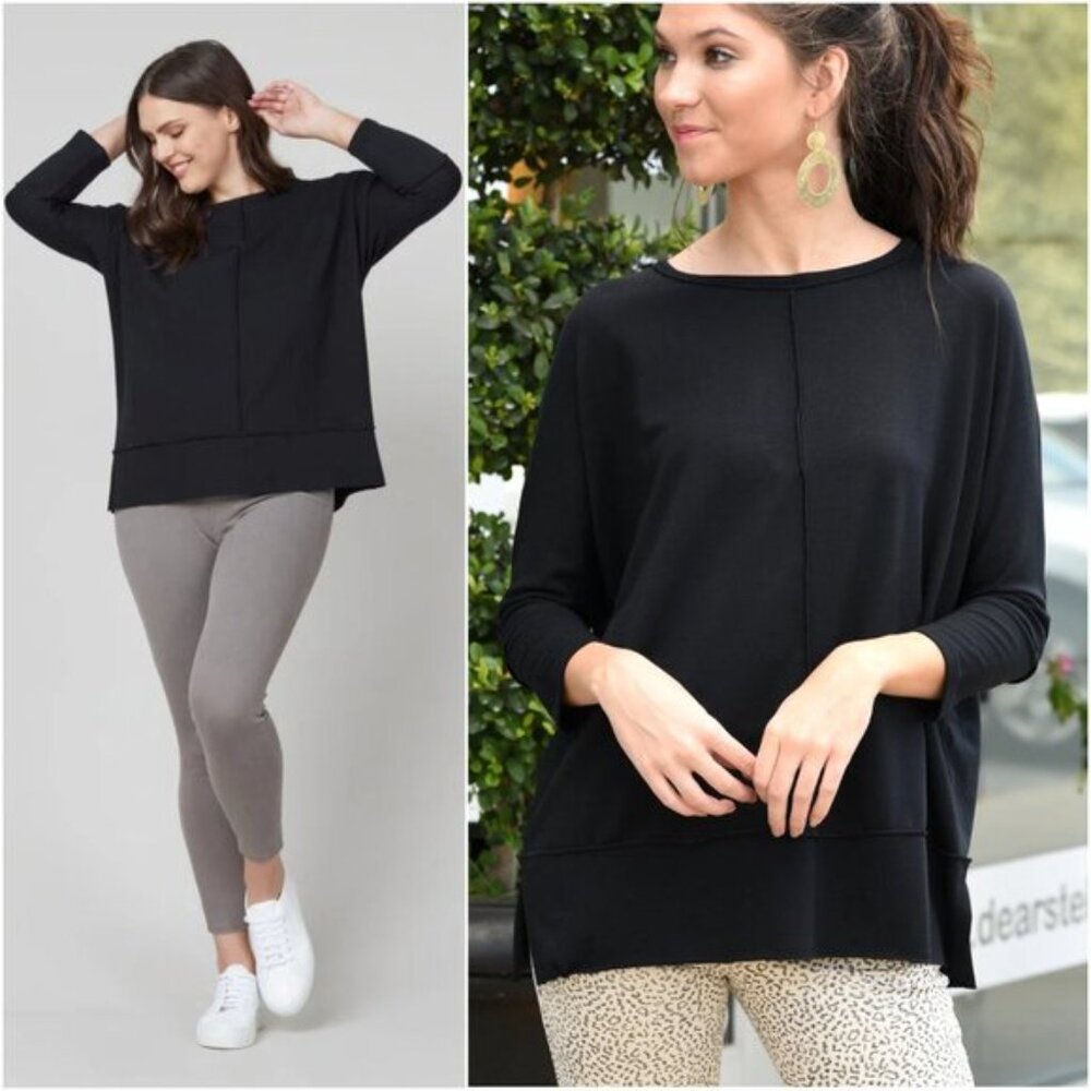Spanx Perfect Length Dolman Black Sweatshirt Size 3X